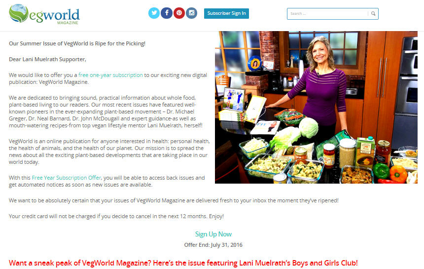 Friends link to Vegworld F*ree subscription